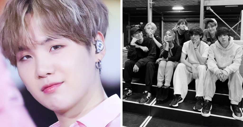 Suga révèle enfin pourquoi il n'est pas sur la photo d'Ariana Grande avec BTS