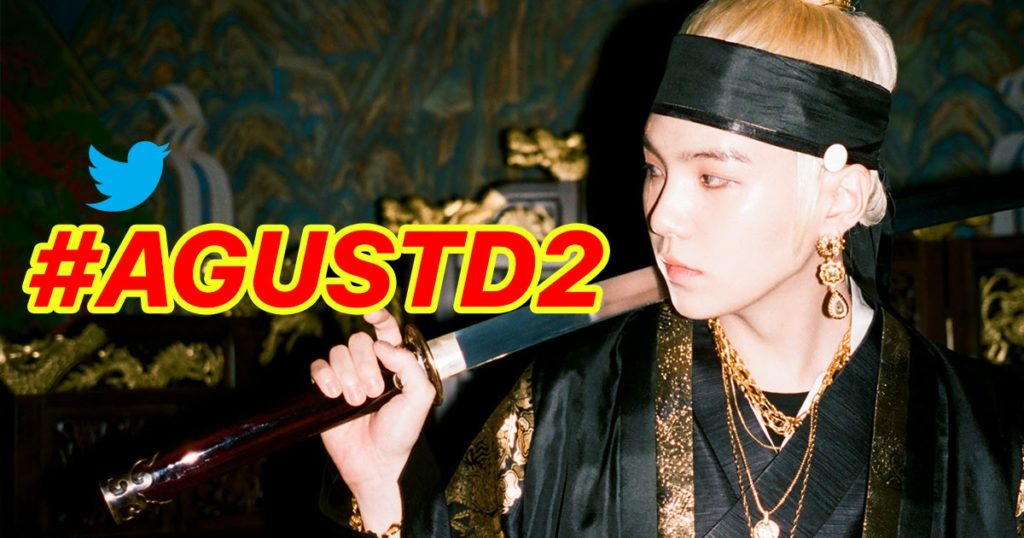 "AGUSTD2" Tendances # 1 mondial sur Twitter pour célébrer la nouvelle mixtape de BTS Suga