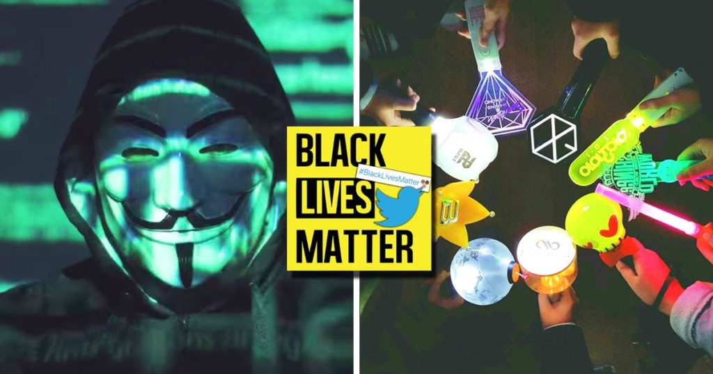 Anonyme demande aux fans de K-Pop de spammer #BlueLivesMatter avec des Fancams