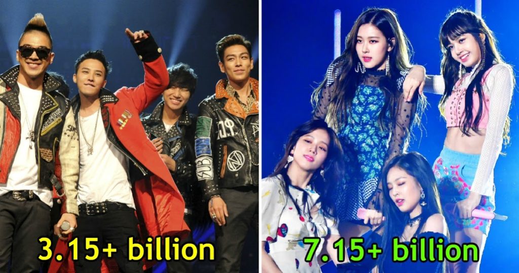 Voici le nombre total de vues et de likes de tous les MV des 25 artistes K-Pop les plus regardés sur YouTube