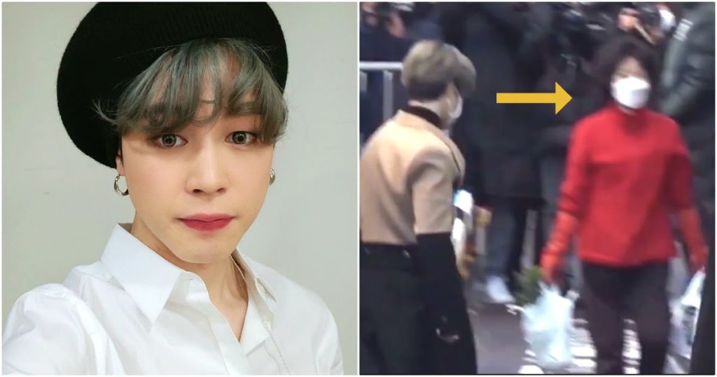 Une dame insouciante se promène chez Jimin de BTS avec des courses, les fans sont hystériques