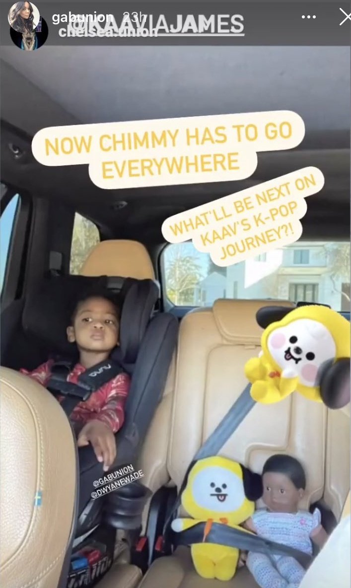 gabunion ig kaavia james union wade bt21 chimmy voiture