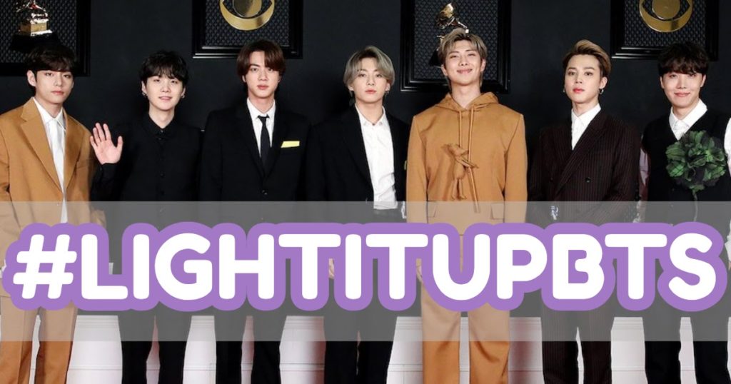 Les ARMY célèbrent la première nomination historique de BTS aux 63e GRAMMY Awards avec #LightItUpBTS