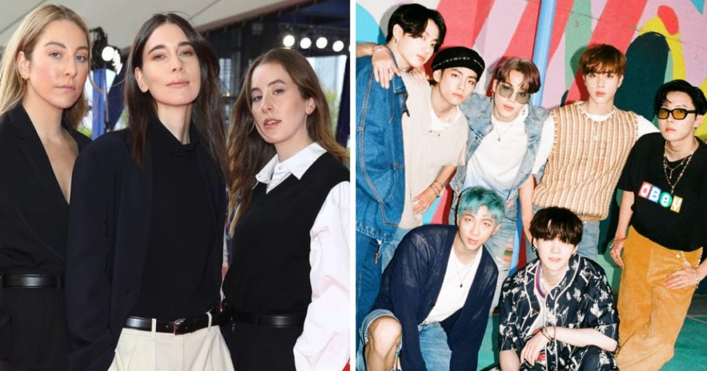 Le groupe américain HAIM révèle à quel point il aime les BTS et qui est leur parti pris