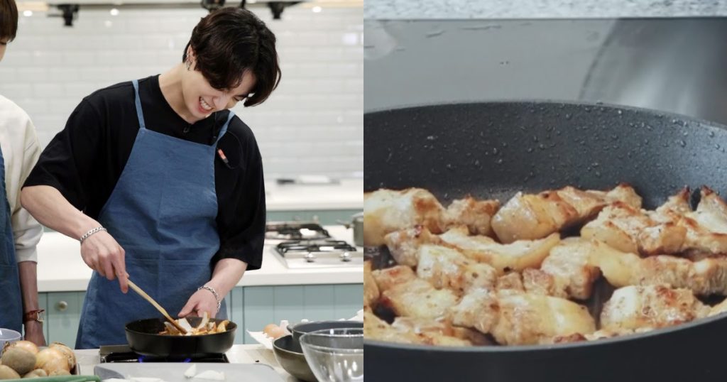 Jungkook de BTS nous fait pâlir pendant qu'il cuisine tout en faisant attention à tous les détails