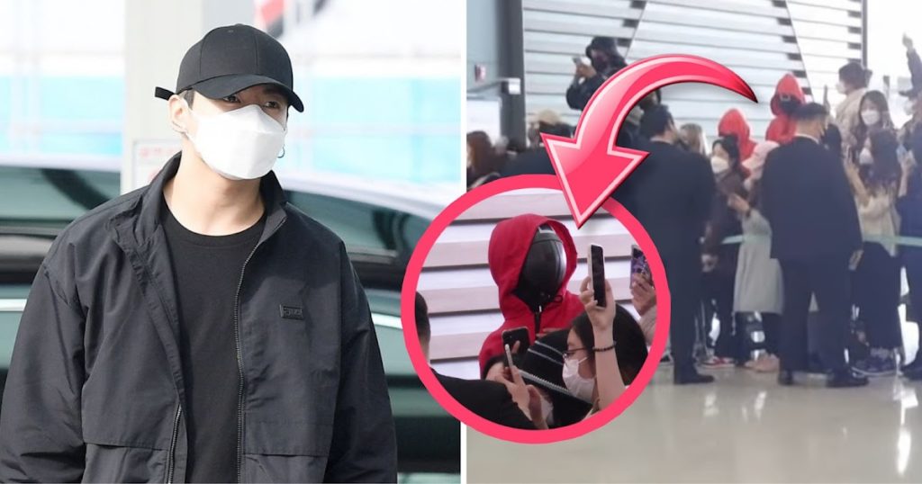 Les BTS ont une sécurité supplémentaire à l'aéroport pour un voyage à LA, et ils sont tout droit sortis du "jeu de calmars"