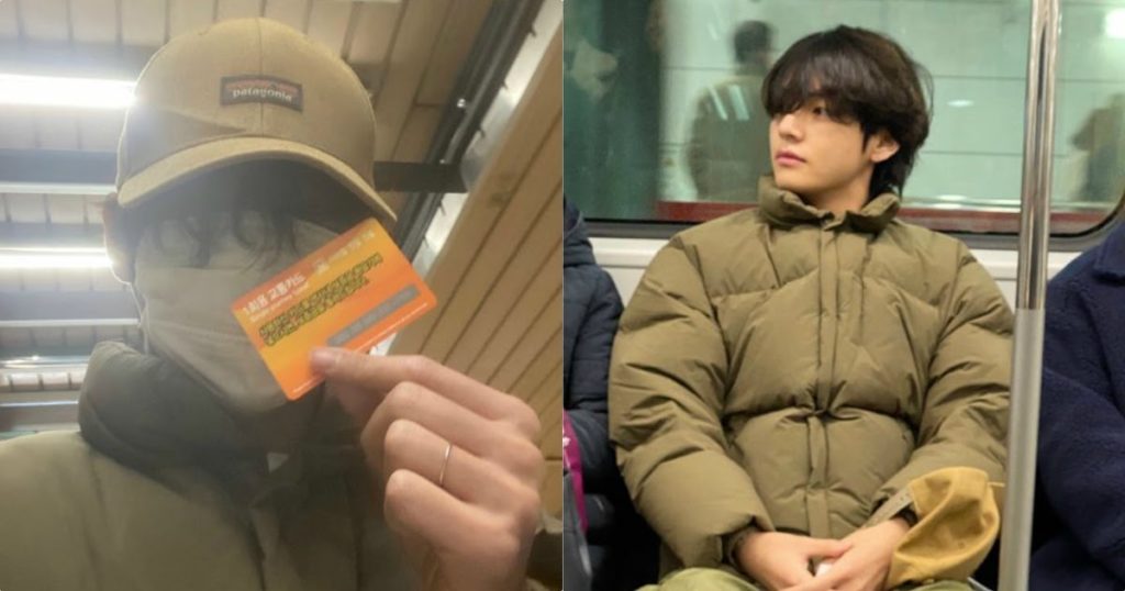 V de BTS a fait un tour dans le métro et personne ne savait même que c'était lui