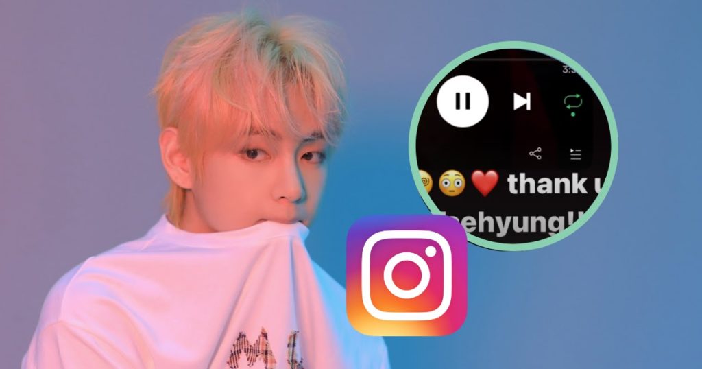 V de BTS vient de déverrouiller la fonction de partage de musique sur Instagram et il l'utilise déjà comme un pro chevronné