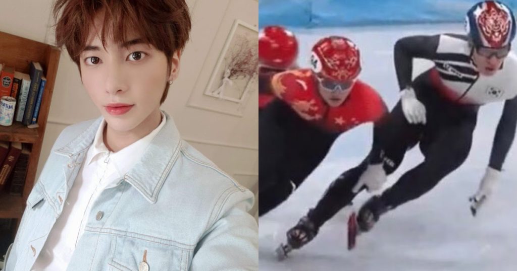 Taehyun de TXT exprime sa colère lors de l'épreuve de patinage de vitesse sur piste courte des Jeux olympiques de Pékin 2022