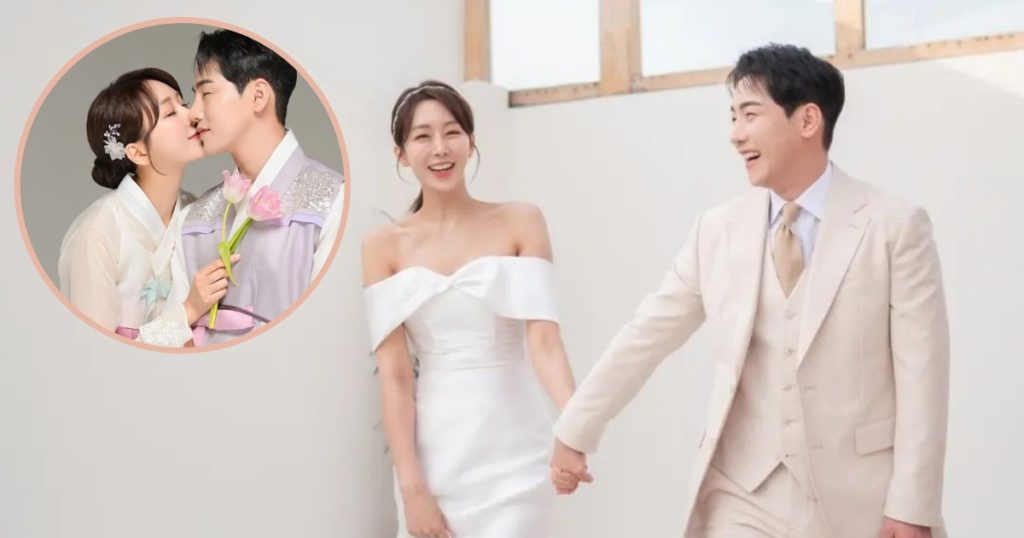 Le chanteur Park Gun et la personnalité de la télévision Han Young révèlent leurs photos de mariage