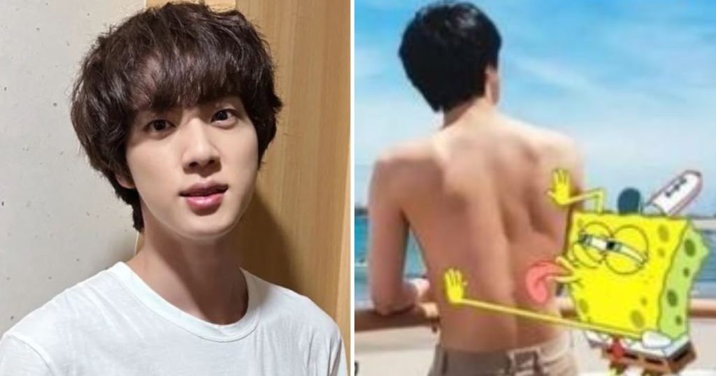 BTS Jin a la réponse la plus emblématique à une édition hilarante d'un fan de sa publication Instagram torse nu