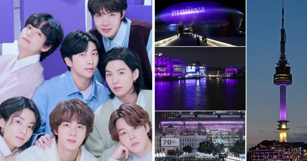 Les monuments de Séoul s'illuminent en violet pour le 10e anniversaire de BTS