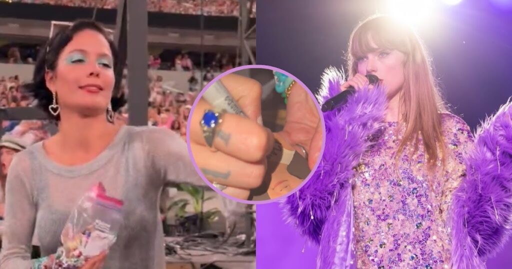 Halsey dédicace la photocard BTS de l'ARMÉE et échange des cadeaux au concert de Taylor Swift