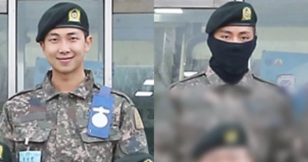 Plus de photos de RM et V de BTS dans l'armée publiées en ligne