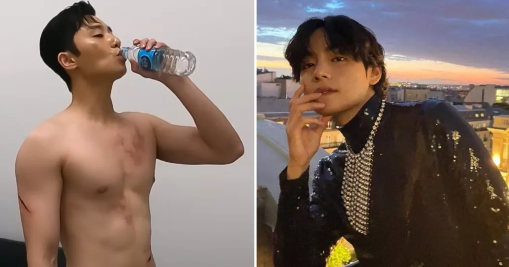 Le vlog torse nu de l'acteur Park Seo Joon devient un sujet brûlant – tout cela à cause du V de BTS