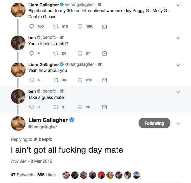 Liam Gallagher féministe