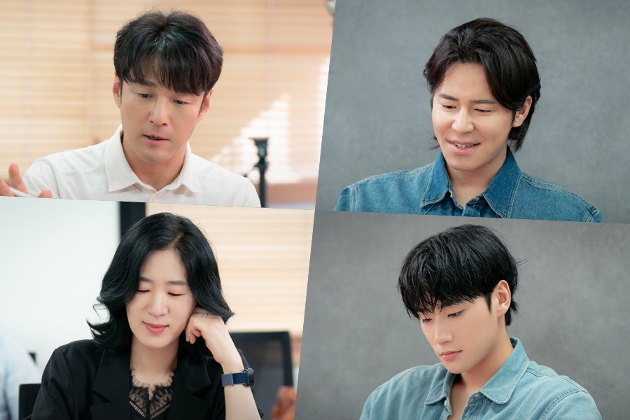 Ji Jin Hee, Lee Kyu Hyung, Baek Ji Won et Lee Min Jae assistent à la lecture du scénario d'une nouvelle sitcom