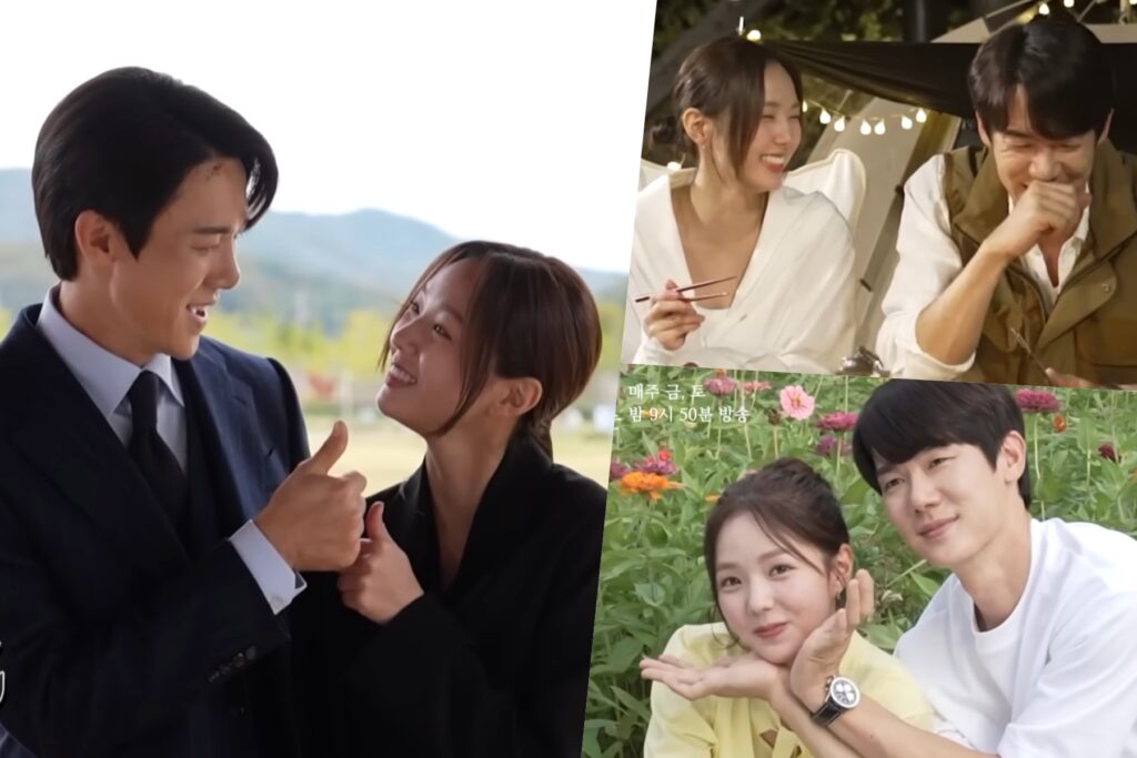 Regarder : Yoo Yeon Seok et Chae Soo Bin n'arrêtent pas de sourire pendant le tournage de scènes romantiques sur le tournage de "Quand le téléphone sonne"